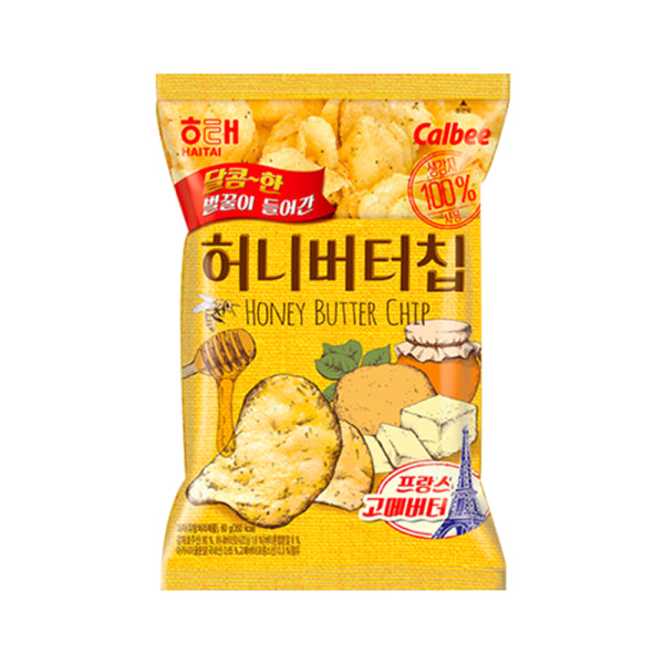 HAITAI Honey Butter Chip 60g/ HAITAI kartupeļu čipsi ar medus un sviesta garšu, 60 g