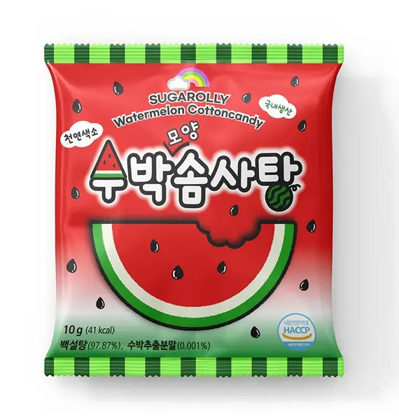 Watermelon Cotton Candy 10g/ Vates konfekte ar arbūza garšu, 10 g - Oishii Asian Mart