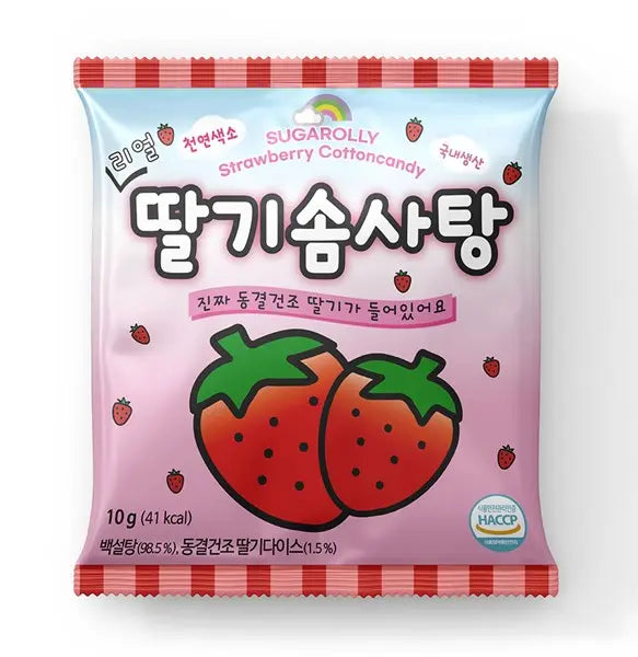 Strawberry Cotton Candy 10g/ Vates konfekte ar zemeņu garšu, 10 g - Oishii Asian Mart