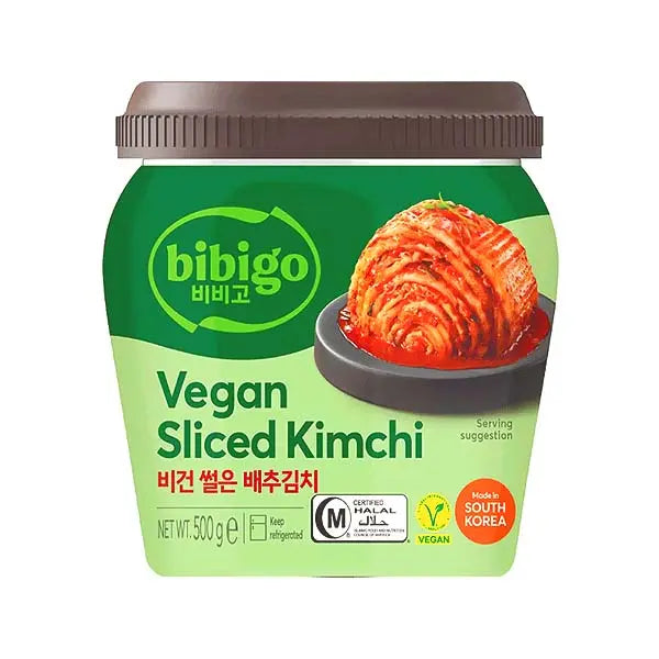 Bibigo Vegan Sliced Kimchi 500g/ Bibigo vegānisks sagriezts kimči, 500 g - Oishii Asian Mart