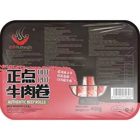 AUTHENTIC Beef Skirt Slices Rolled 400 G/ AUTHENTIC liellopa šķiņķa ruļļi, 400 g - Oishii Asian Mart