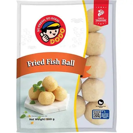 DODO Fish Balls Fried 200 G/ DODO ceptas zivju bumbiņas, 200 g - Oishii Asian Mart