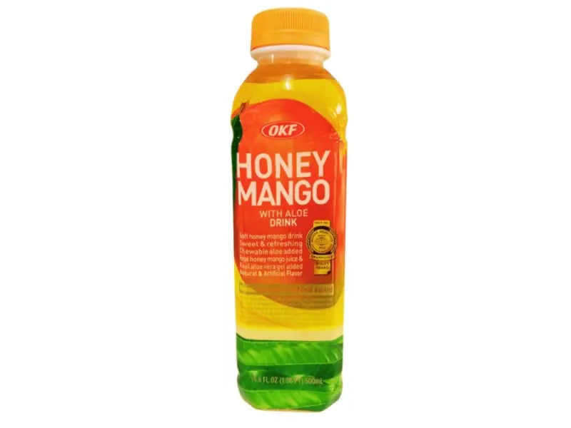 OKF Honey Mango Juice With Aloe 500ml/ OKF Medus un mango sula ar alveju 500 ml - Oishii Asian Mart