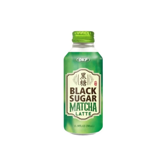OKF Black Sugar Matcha Latte Drink 390ml/ OKF Melnais cukurs Matcha Latte dzēriens 390 ml