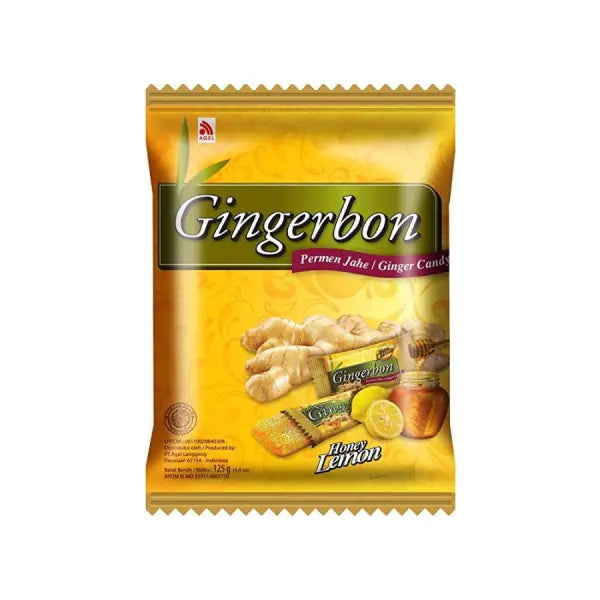 GINGERBON Honey Lemon Candy 125g/ GINGERBON Medus citronu konfektes 125 g - Oishii Asian Mart