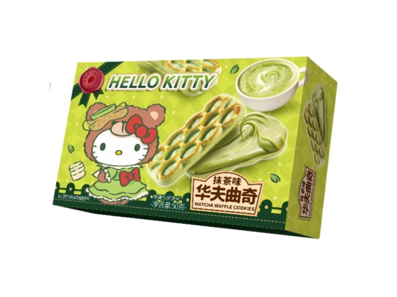 Hello Kitty Matcha Waﬄe Cookie 50g/ Hello Kitty Matcha vafeļu cepums 50 g