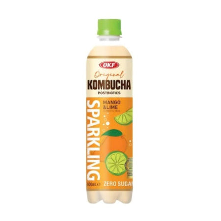 OKF Kombucha Mango Lime Sparkling Drink 500ml/ Kombucha Mango laima gāzēts dzēriens 500 ml - Oishii Asian Mart