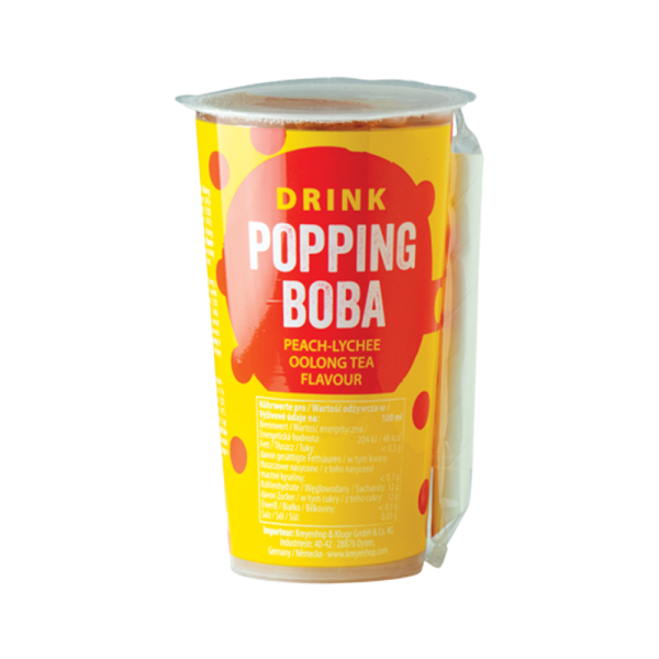 Popping Boba dzēriens, persiku un ličiju oolonga 425 ml
