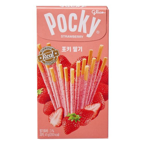 Glico Pocky Strawberry 41g/ Glico Pocky zemeņu nūjiņas 41 g - Oishii Asian Mart