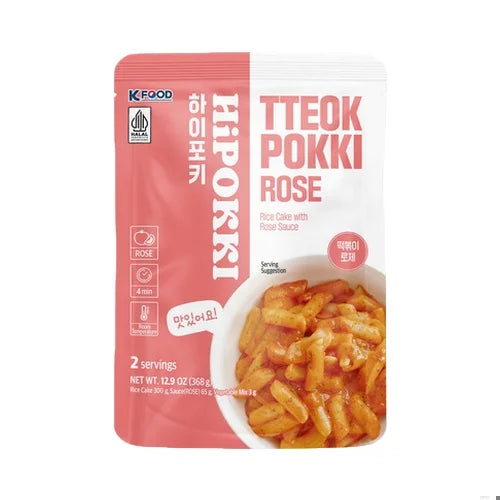 HYHS Halal Hipokki Rose Pouch Topokki 240g/ Rose topokki maisiņā 240 g - Oishii Asian Mart