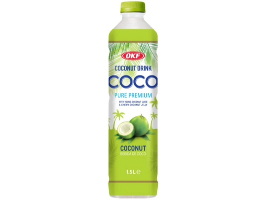 OKF Kokosriekstu dzēriens ar košļājamu kokosriekstu želeju 1,5 l - Oishii Asian Mart
