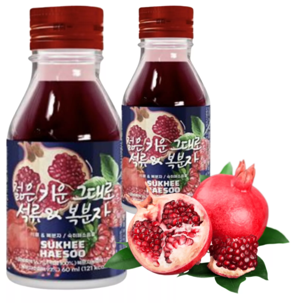 SUKHEEHAESOO Pomegranate Raspberry Hangover Drink 55ml/ Granātābolu–aveņu paģiru dzēriens, 55 ml - Oishii Asian Mart