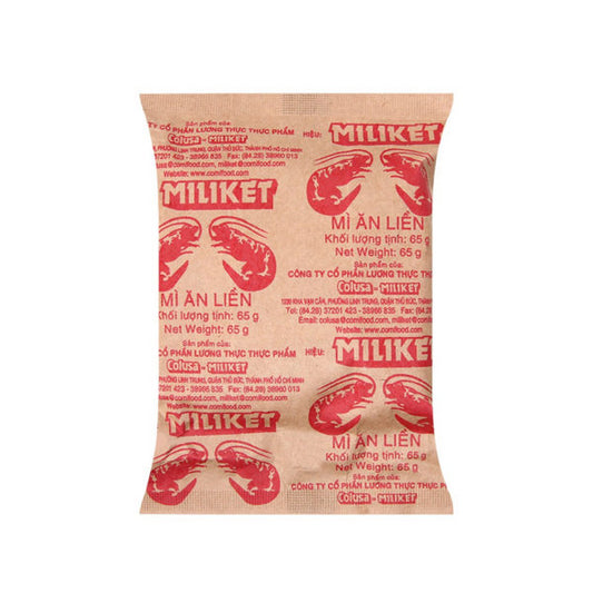 Miliket Shrimp flavour noodles 80g/ Miliket Nūdeles ar garneles garšu 80 g - Oishii Asian Mart
