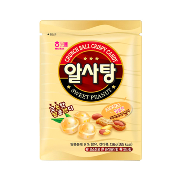 HAITAI Peanut flavor candy 126g/ HAITAI zemesriekstu garšas konfektes 126 g HAITAI