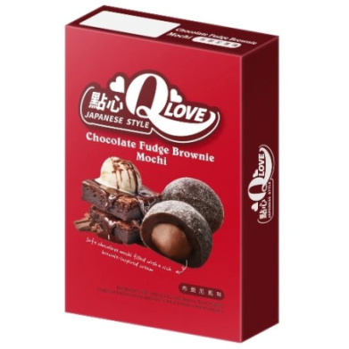 QLove Chocolate Fudge Brownie Deluxe Mochi 180g/ Šokolādes fudge braunija delikateses moči 180 g QLove