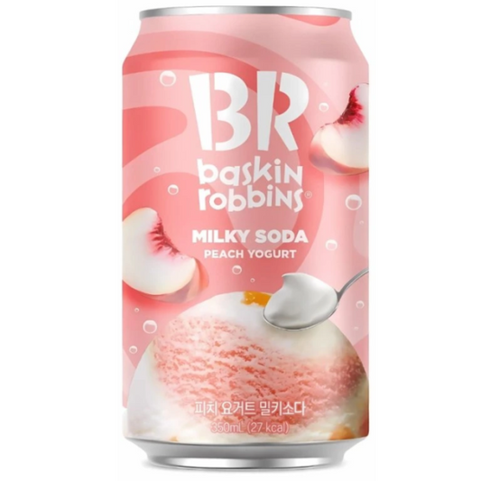 Baskin Robins Peach Yogurt Sparkling Drink 350ml/ Dzirkstošais dzēriens ar persiku un jogurta garšu 350 ml Baskin Robins