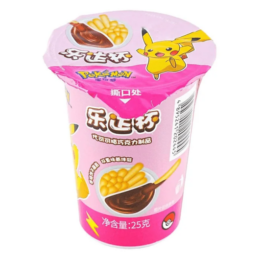 Pokémon Butter Biscuit Sticks & Chocolate Cream Cup 25g/ Pokémon sviesta cepumu nūjiņas ar šokolādes krēmu trauciņā 25 g Pokémon