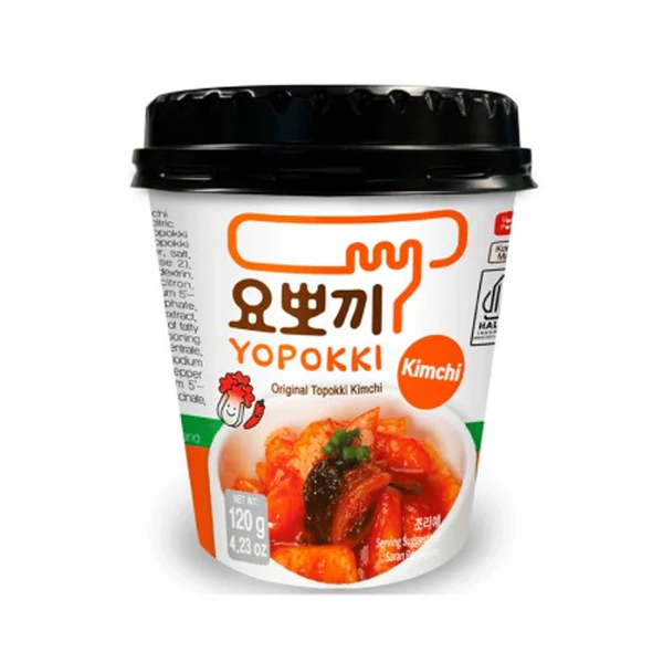 YP Yopokki Halal Topokki Original Kimchi Cup 120g/ Yopokki halal topokki oriģinālais kimči (glāze) 120 g