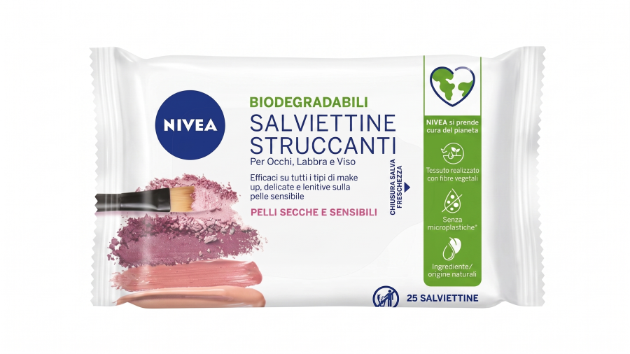 NIVEA makeup removal wipe, 25 pcs/ Kosmētikas noņemšanas salvetes sausai un jutīgai ādai, 25 gab. Oishii Asian Mart