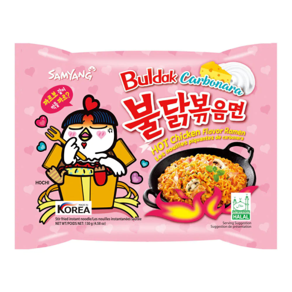 Samyang Buldak Carbonara Noodles 130g/ Samyang Buldak karbonara nūdeles 130g