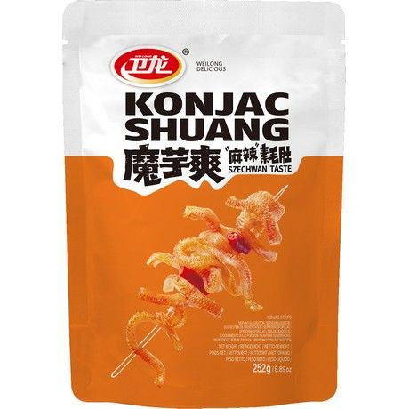 WEILONG Konjac Shuang Sichuan 252g/ WEILONG konjaka uzkoda “Shuang” Sičuaņas stilā 252 g Wei Long