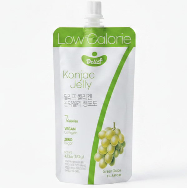 Delief Konjaka želeja ar zaļo vīnogu garšu 120g/ Delief konjaka želeja ar zaļo vīnogu garšu 120g