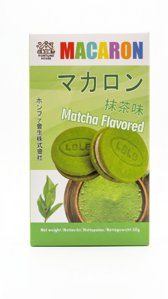 FORTUNE HOUSE Macaron Matcha flavour 50g/ FORTUNE HOUSE makarūni ar mačā tējas garšu 50 g
