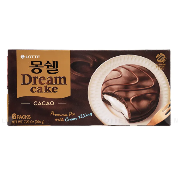 Lotte Dream Cake Cacao Premium Pie 204g/ LOTTE Dream Cake Premium kakao pīrādziņi 204 g Oishii Asian Mart