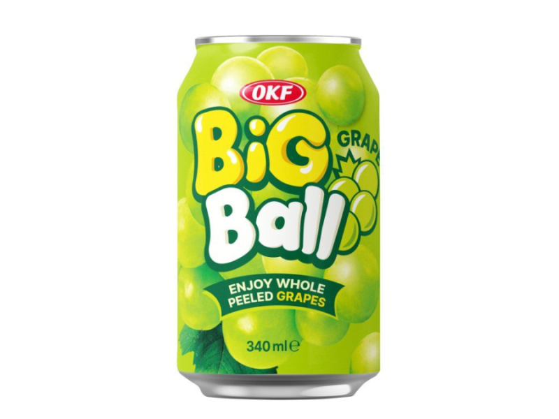 OKF Big Ball Grape Drink 340ml/ OKF Big Ball vīnogu dzēriens 340 ml Oishii Asian Mart
