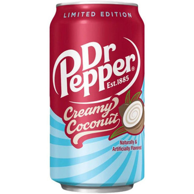 Dr Pepper Creamy Coconut 355ml/ Dr Pepper krēmīgā kokosrieksta gāzētais dzēriens 355 ml Dr. Pepper