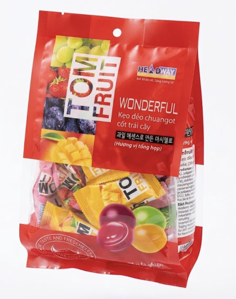 Tomfruit Fruity Chewy Candy 250g/ TOMFRUIT augļu košļājamās konfektes 250 g Oishii Asian Mart