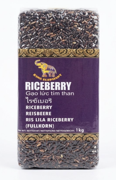 KING ELEPHANT Riceberry 1kg (Gao luc tim)/ KING ELEPHANT Riceberry rīsi 1 kg Oishii Asian Mart
