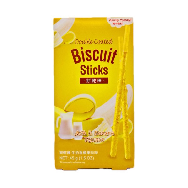 Kikudo Biscuit Sticks Milk & Banana 45g/ KIKUDO cepumu nūjiņas ar piena un banānu garšu 45 g Oishii Asian Mart