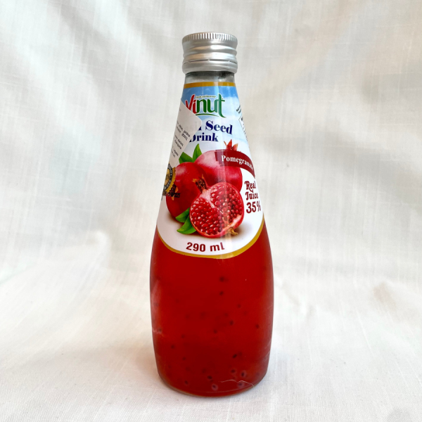 Basil Seed Drink Pomegranate 290ml/ Bazilika Sēklu Dzēriens ar Granātābolu 290ml