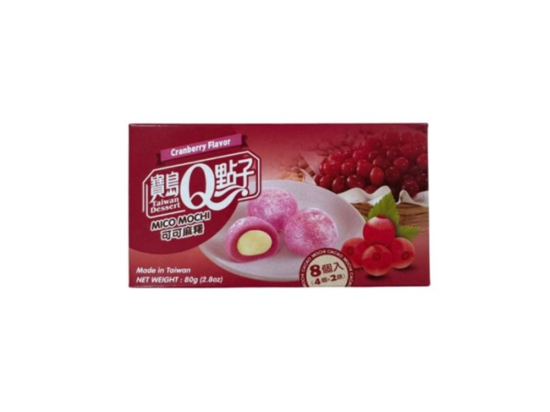 Q Brand Mochi with Cranberry 80g/ Q Brand Mochi ar dzērveņu garšu 80g