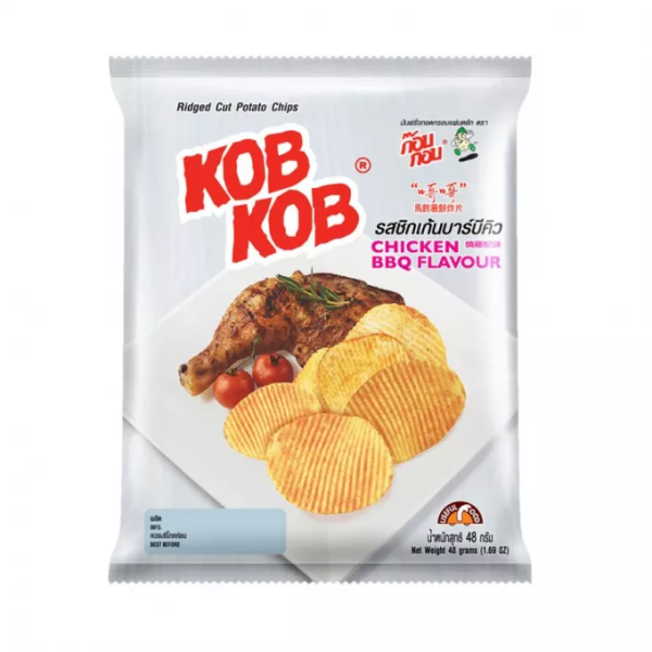 KOBKOB BBQ Chicken Flavor Potato Chip 48g/ KOBKOB kartupeļu čipsi ar BBQ vistas garšu 48g
