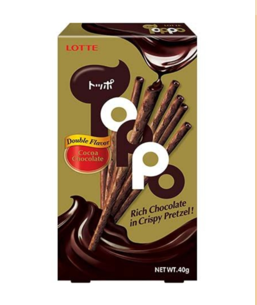 LOTTE Sticks Double Chocolate 40g/ LOTTE kociņi ar dubultu šokolādes garšu 40g