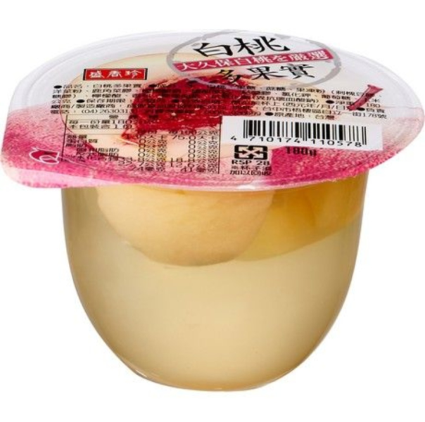 SHENG XIANG ZHEN Fruit Jelly White Peach 180g/ SHENG XIANG ZHEN baltā persika augļu želeja 180g