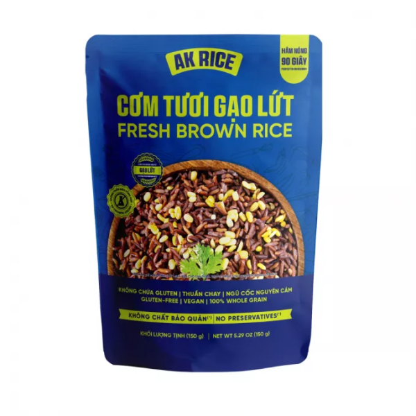 AKRICE Fresh Brown Rice 150g/ AKRICE svaigie brūnie rīsi, 150 g