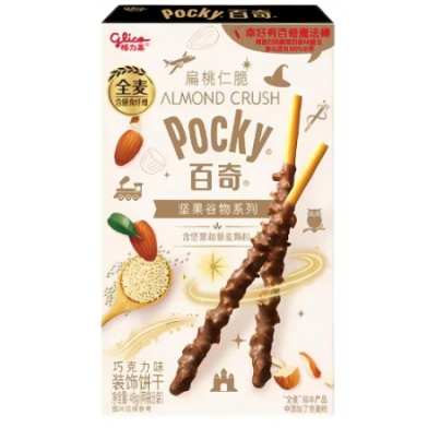 Glico Pocky Almond Crush 48g/ Glico Pocky ar mandeļu gabaliņiem, 48 g