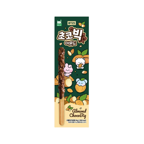 BT21 Chocobig Almond 54g/ BT21 Chocobig Almond šokolāde ar mandelēm, 54 g