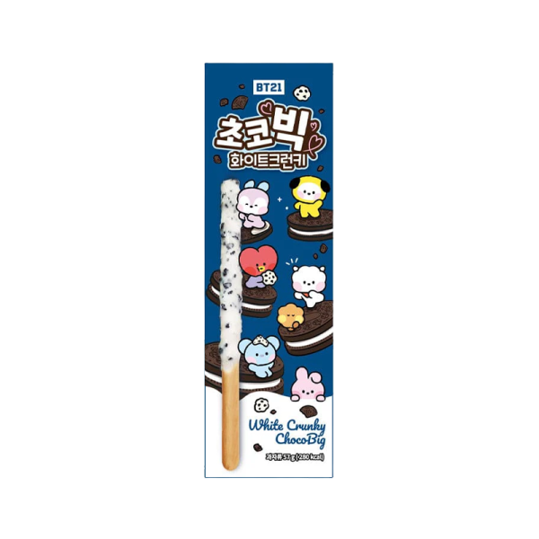 BT21 Chocobig White Crunky 57g/ BT21 Chocobig baltā šokolāde ar kraukšķīgiem gabaliņiem, 57 g