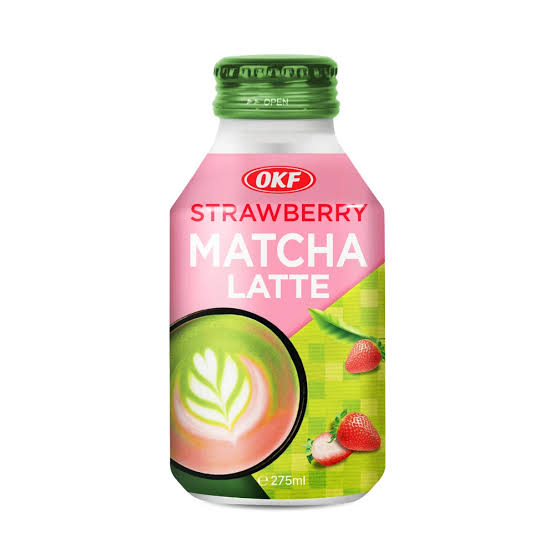 OKF Matcha Latte Strawberry 275ml/ OKF matcha latte ar zemeņu garšu, 275 ml