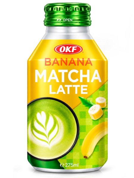OKF Matcha Latte Banana 275ml/ OKF matcha latte ar banānu garšu, 275 ml