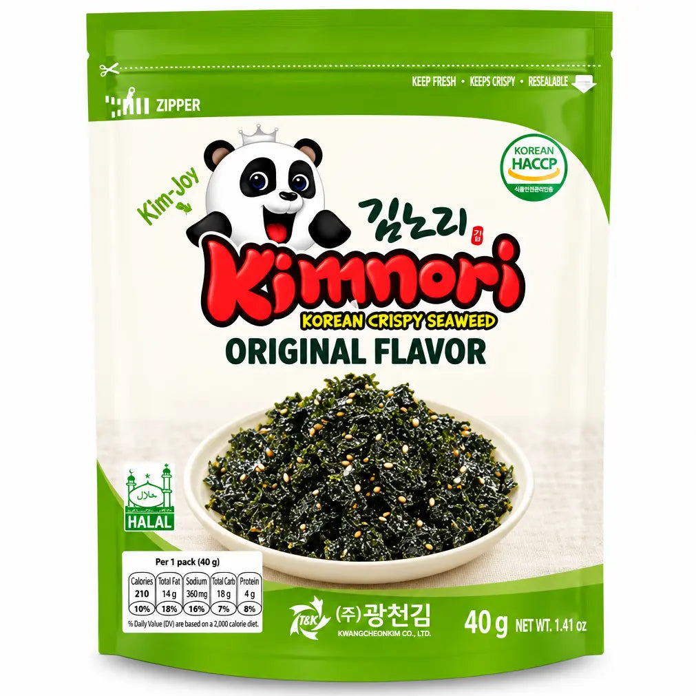 Kimnori Original Crispy Seaweed 40g/ Kimnori kraukšķīgas jūraszāles ar oriģinālo garšu, 40 g