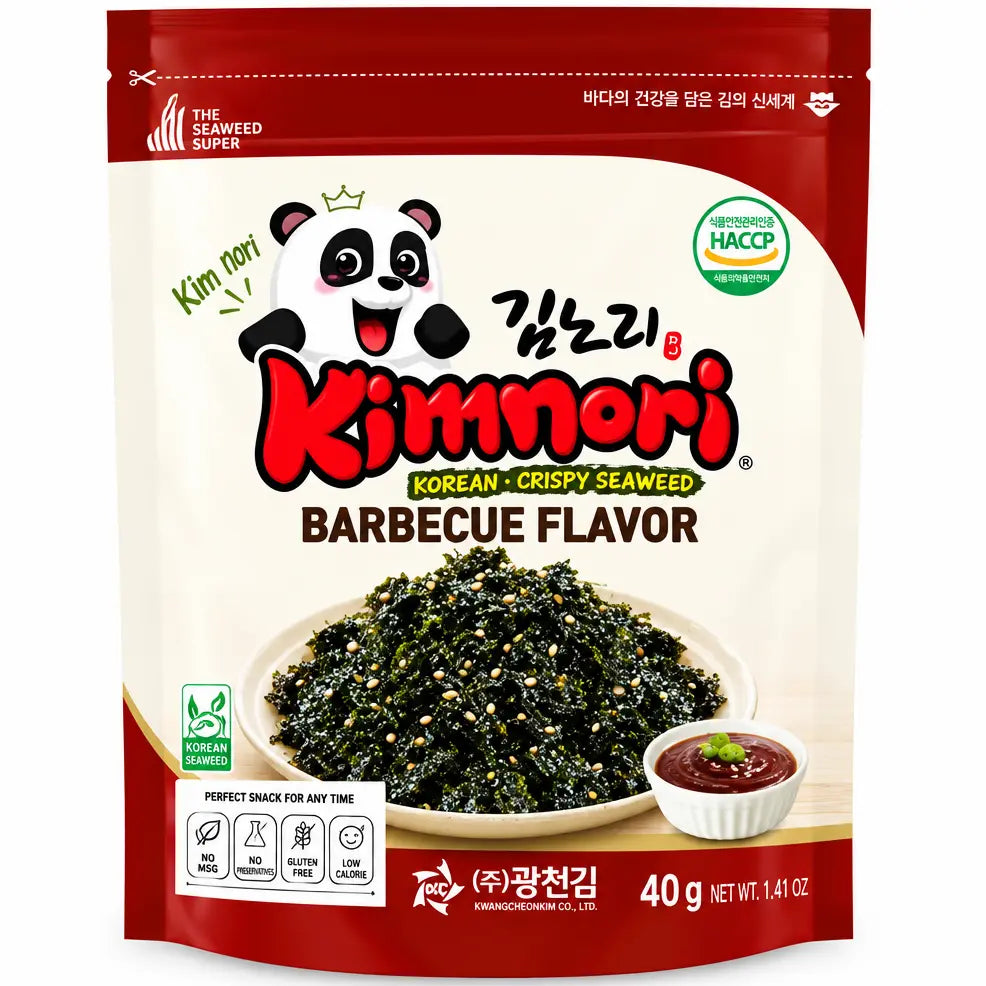 Kimnori BBQ Crispy Seaweed 40g/ Kimnori kraukšķīgas jūraszāles ar BBQ garšu, 40 g