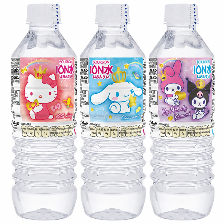 Bourbon Sanrio Character Ion Water 500ml/ Bourbon Sanrio tēlu jonu ūdens, 500 ml