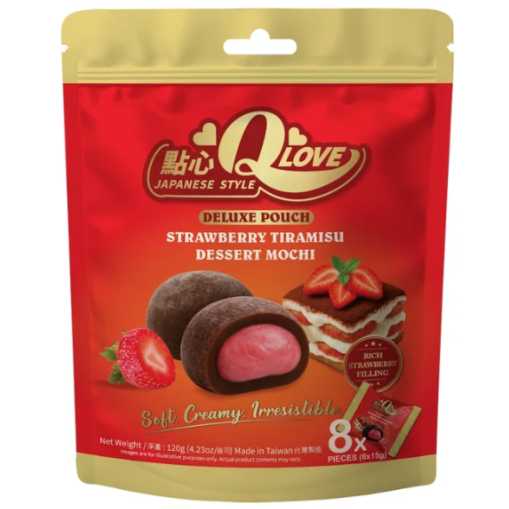 QLove Strawberry Tiramisu Mochi 120g/ QLove moči ar zemeņu tiramisū garšu, 120 g