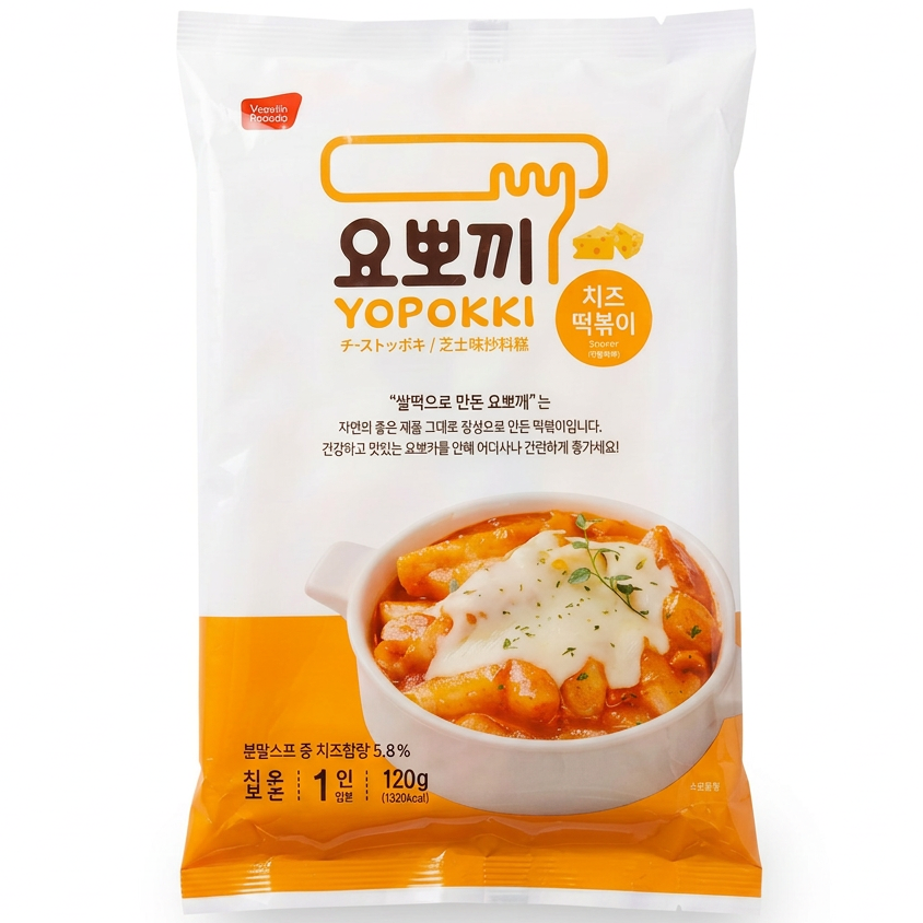 Yopokki Cheese Pouch 120g/ Yopokki rīsu nūjiņas ar siera mērci, 120 g