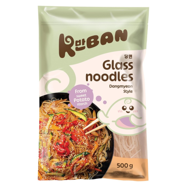 K-BAN Glass Noodles Dangmyeon 500g/ K-BAN stikla nūdeles Dangmyeon 500g